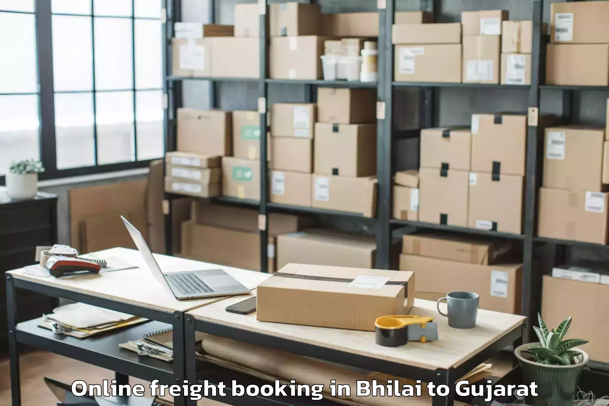 Trusted Bhilai to Amroli Online Freight Booking